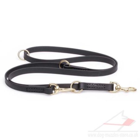 Black Biothane Double Ended Dog lead for Harness and Collar