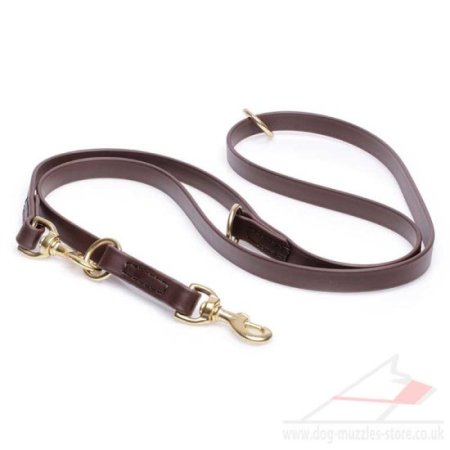 Brown Biothane Dog Lead with 2 Clips for Multifunctional Use