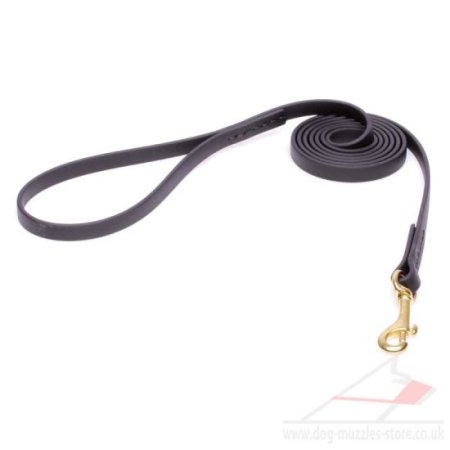 Thin Dog Training Lead in Black Biothane Super Strong Rope