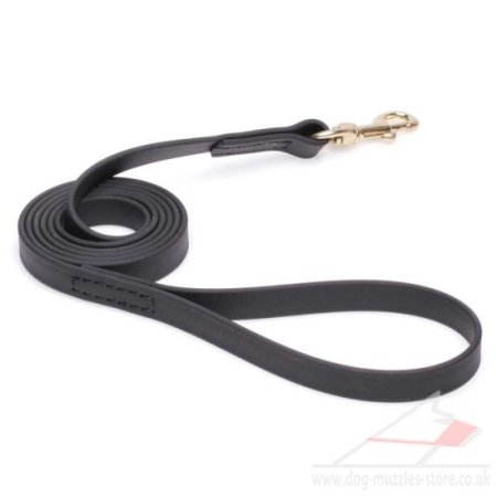Soft & Strong Biothane Dog Leash with Handle in Black