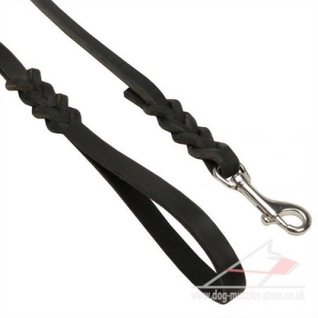 Leather Dog Leash with Stainless Steel Carabiner