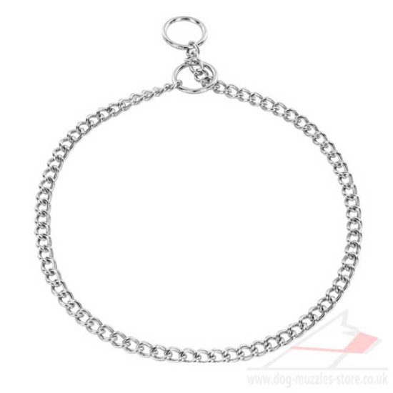 Chrome Plated Dog Chain Collar by Herm Sprenger 1.5mm Small