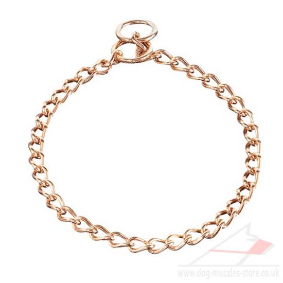 3mm Chain Dog Collar Choker Gold Color Curogan - Click Image to Close