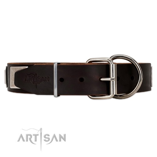 Artisan soft leather dog collar buy online
