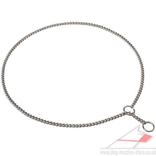 1mm Herm Sprenger Chrome Plated Dog Chain Collar for a Dog Show - Click Image to Close