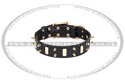 buy spiked leather dog collar Artisan